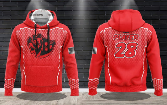 (NEW)Draggin Bags Draggin Claw - Red Base Red/Black Claw Performance Hooded Sweatshirt