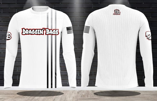 Draggin Bags Clean 1/4 Zip Long Sleeve Jersey - White