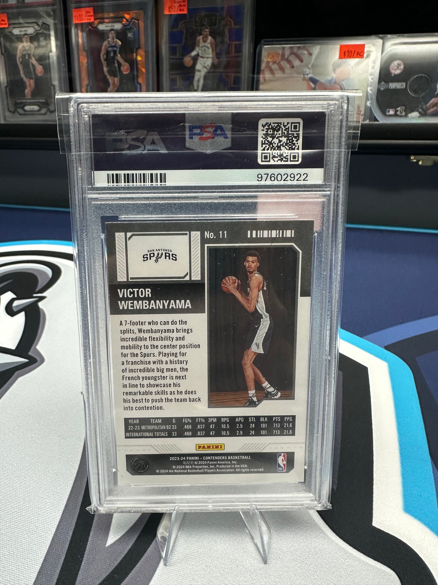 (NEW)2023 Contenders Victor Wembanyama #11 - RC - Season Ticket - PSA 9