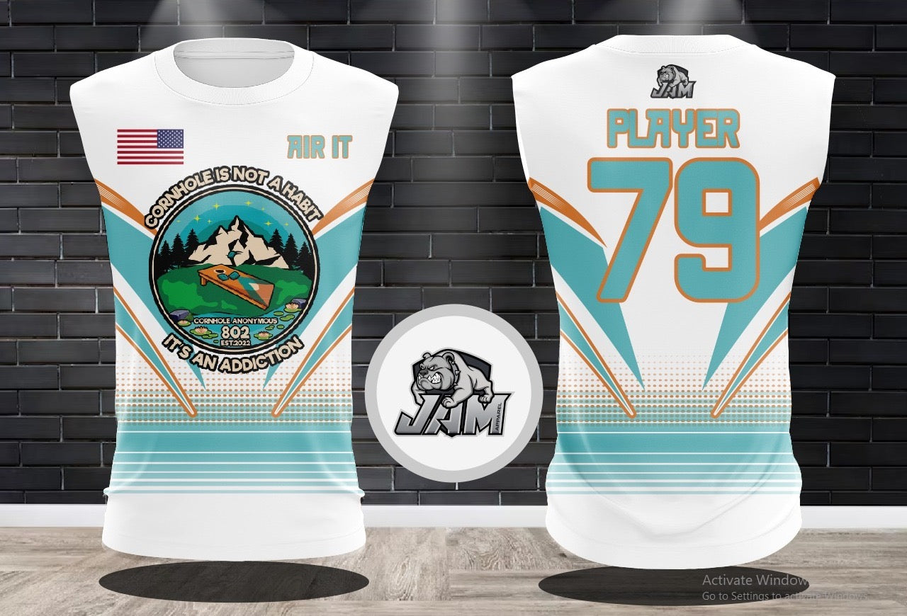 (NEW)802 Cornhole 2024 Design Jersey - White