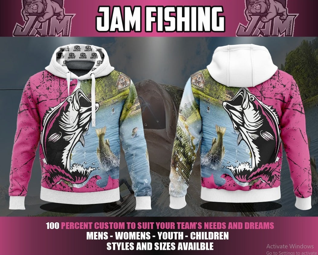 (NEW)JAM Fishing - Pink Performance Hooded Sweatshirt