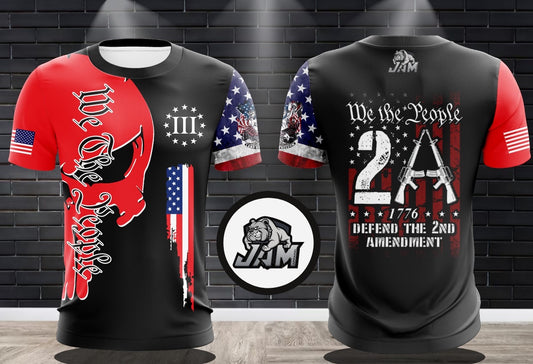 (NEW)We The People - Defend The 2nd Performance Drifit Jersey - Black Base