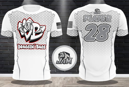 (NEW)Draggin Bags Draggin Claw - White Base Red/White Claw Jersey or Cutoff