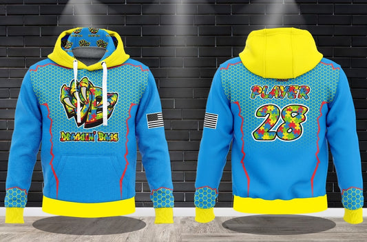 (NEW)Draggin Bags Autism Awareness Draggin Claw Performance Hooded Sweatshirt(s) - 2 Styles Available