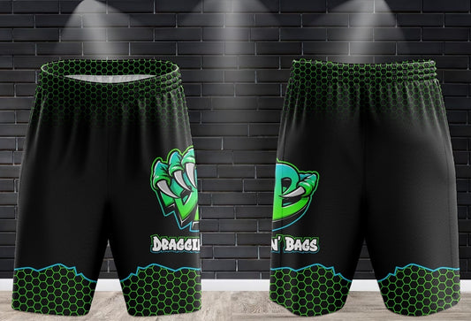 Draggin Bags Draggin Claw Performance Shorts - Black w/Lime/Blue Claw