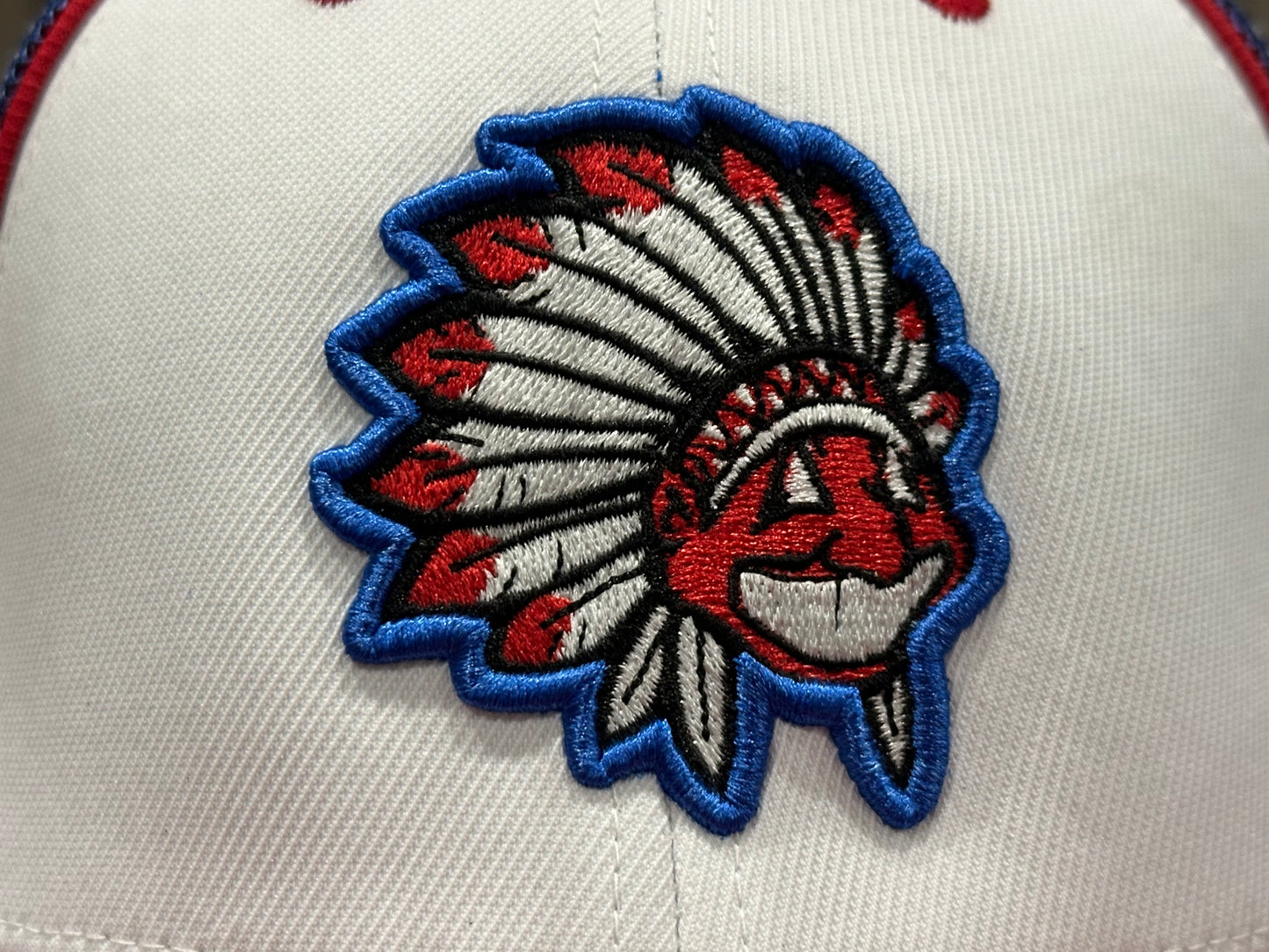 MChief Wahoo FlexFit Hat - Red/White/Blue