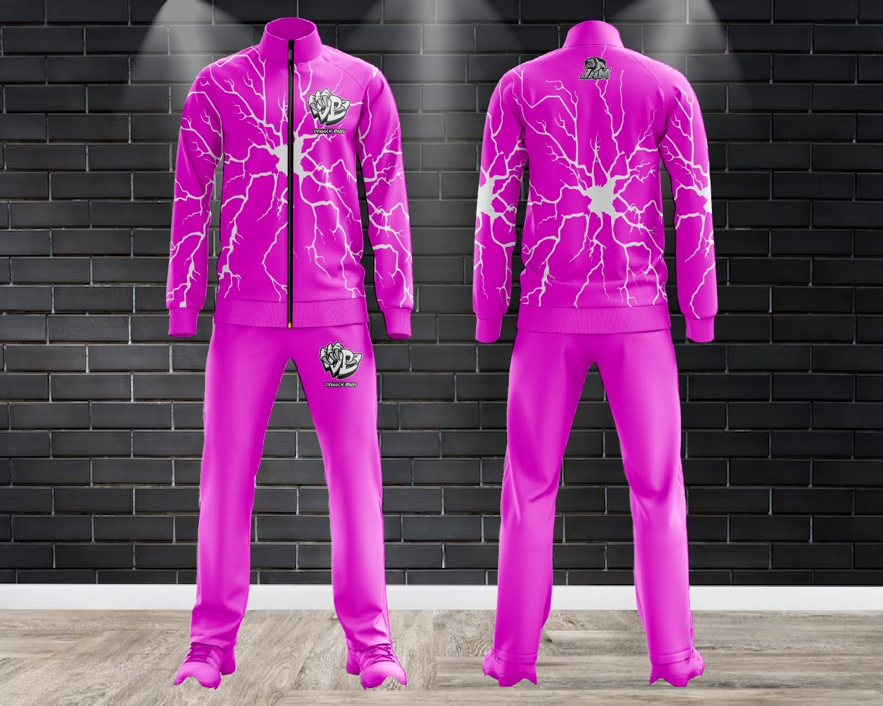 (NEW)Draggin Bags Draggin Claw Lightning Tracksuit Jacket - Pink/White