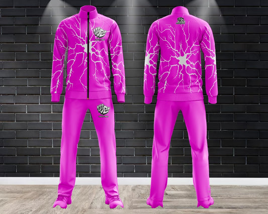 (NEW)Draggin Bags Draggin Claw Lightning Tracksuit Jacket - Pink/White