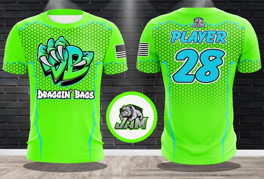 Draggin Bags Draggin Claw - Lime Base UNC Blue/ Lime Claw Jersey or Cutoff