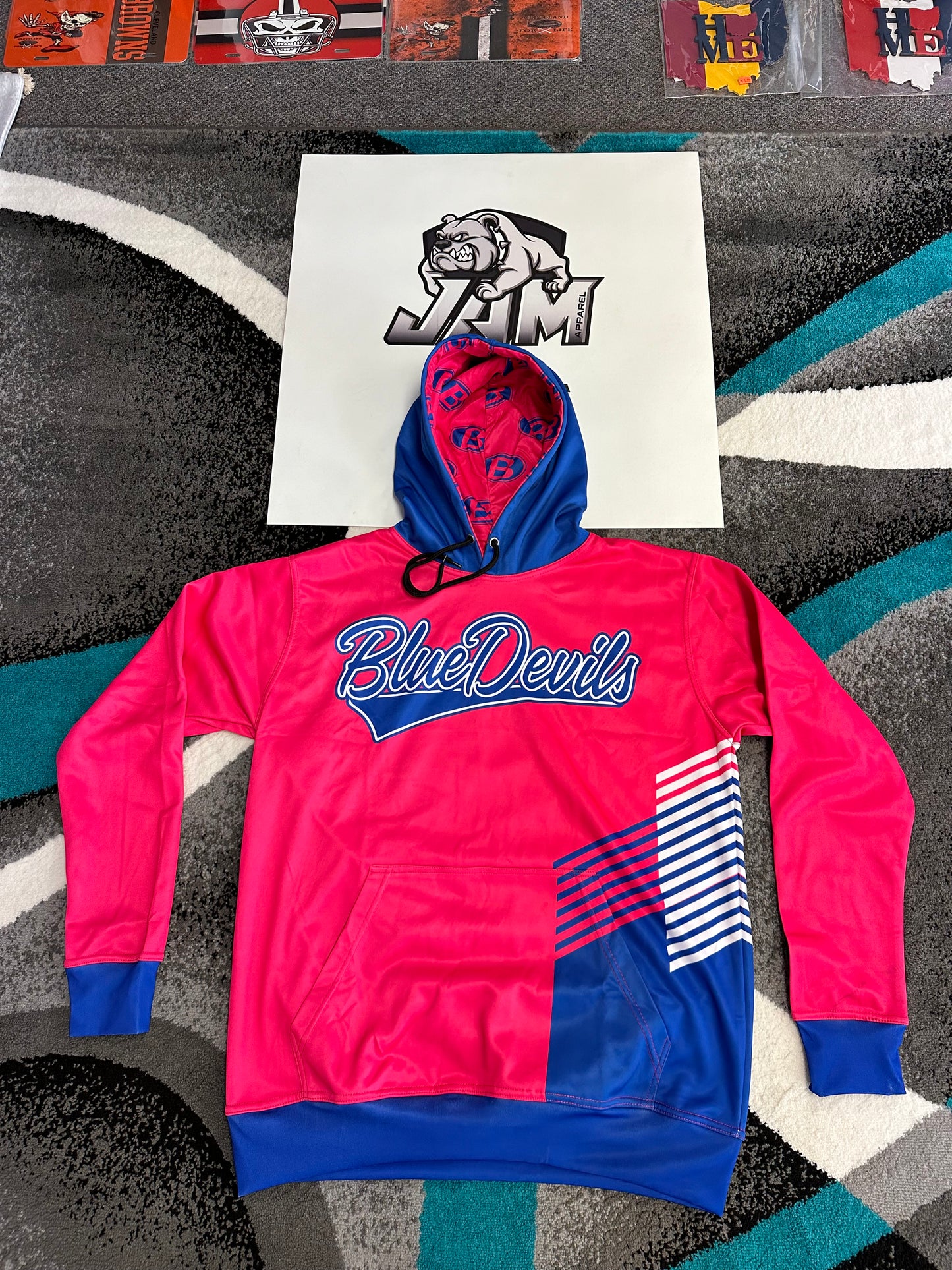 (NEW)Brunswick Blue Devils Performance Hooded Sweatshirt - Pink