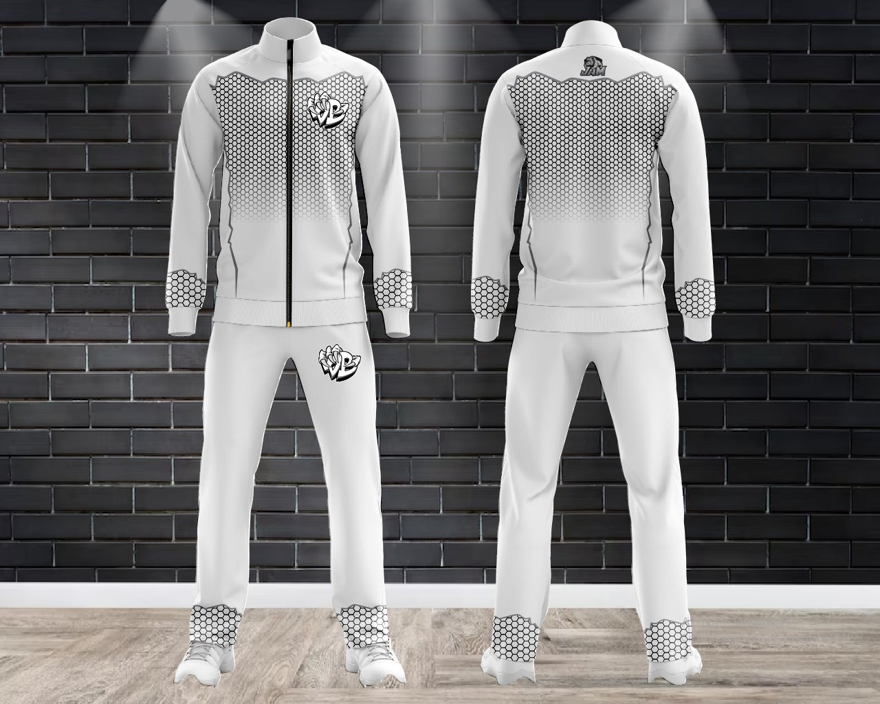 (NEW)Draggin Bags Draggin Claw Tracksuit Jacket - White Base w/Whiteout Claw