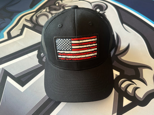 (NEW)American Flag Mesh Back Snapback Hat