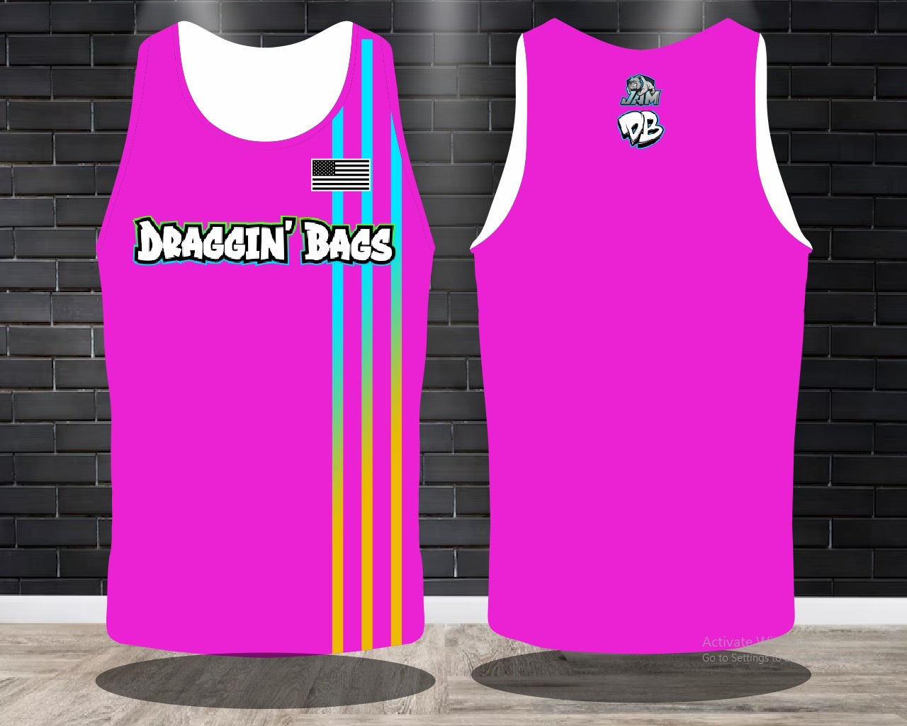 (NEW)Draggin Bags 2024 Clean - Ladies Racerback Tank or Unisex Tank Top - Pink