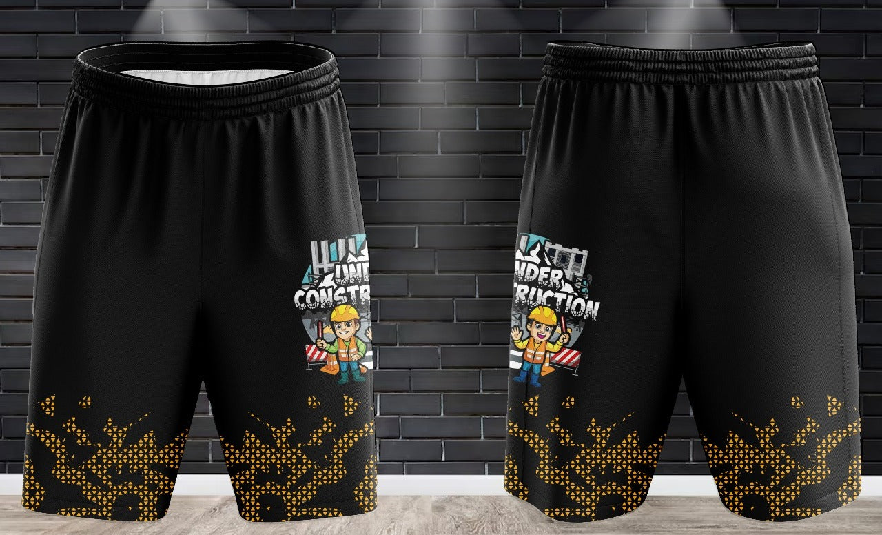 (NEW)Under Construction Performance Drifit Shorts - Black w/Gold