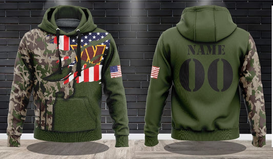 (NEW)American Football Performance Hooded Sweatshirt - Washington Commanders