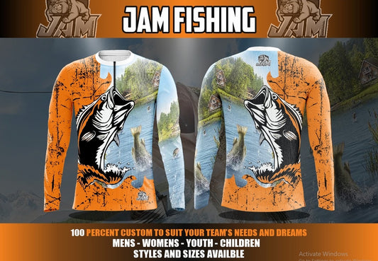 (NEW)JAM Fishing - 1/4 Zip Long Sleeve Jersey