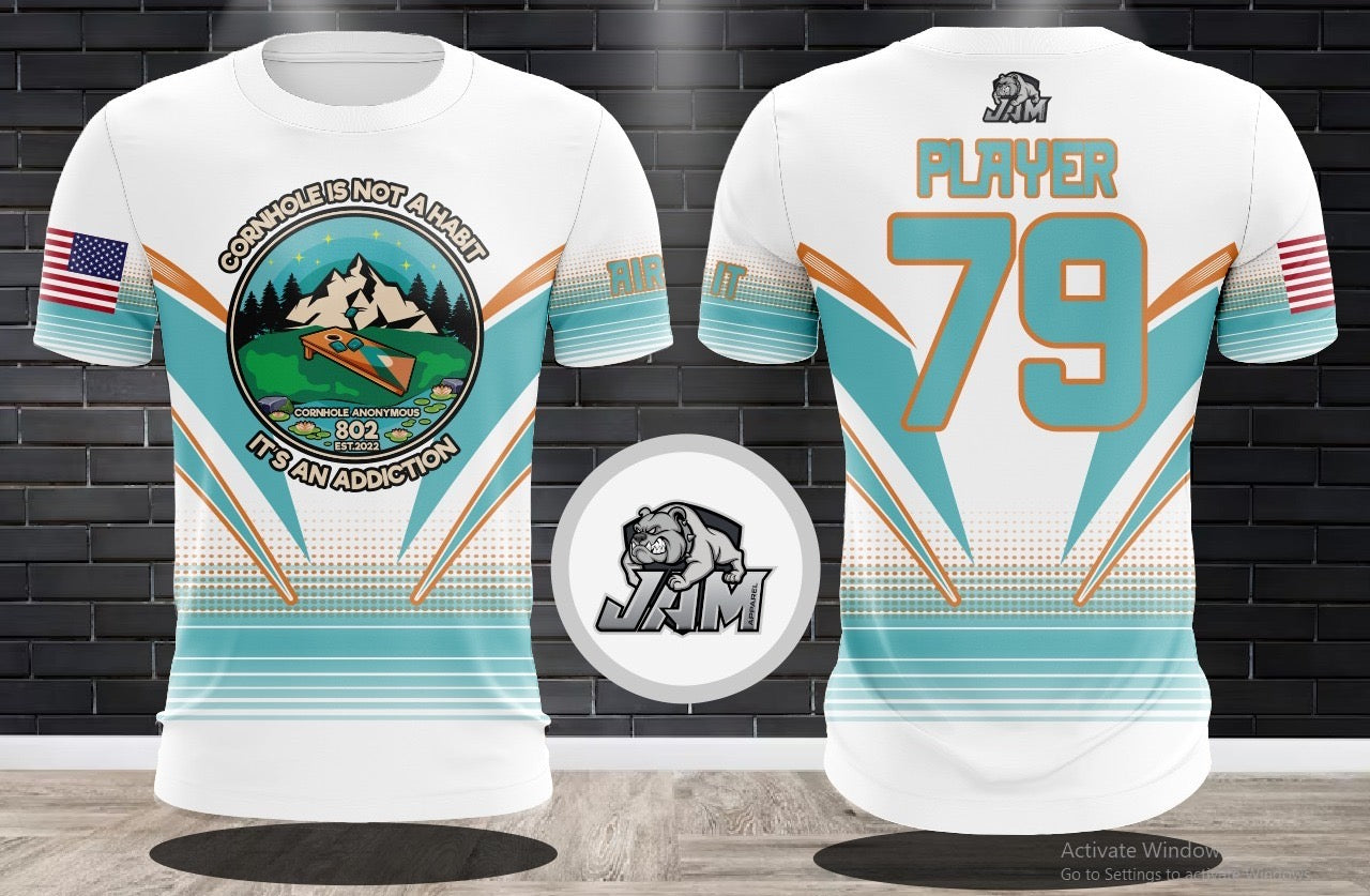 (NEW)802 Cornhole 2024 Design Jersey - White