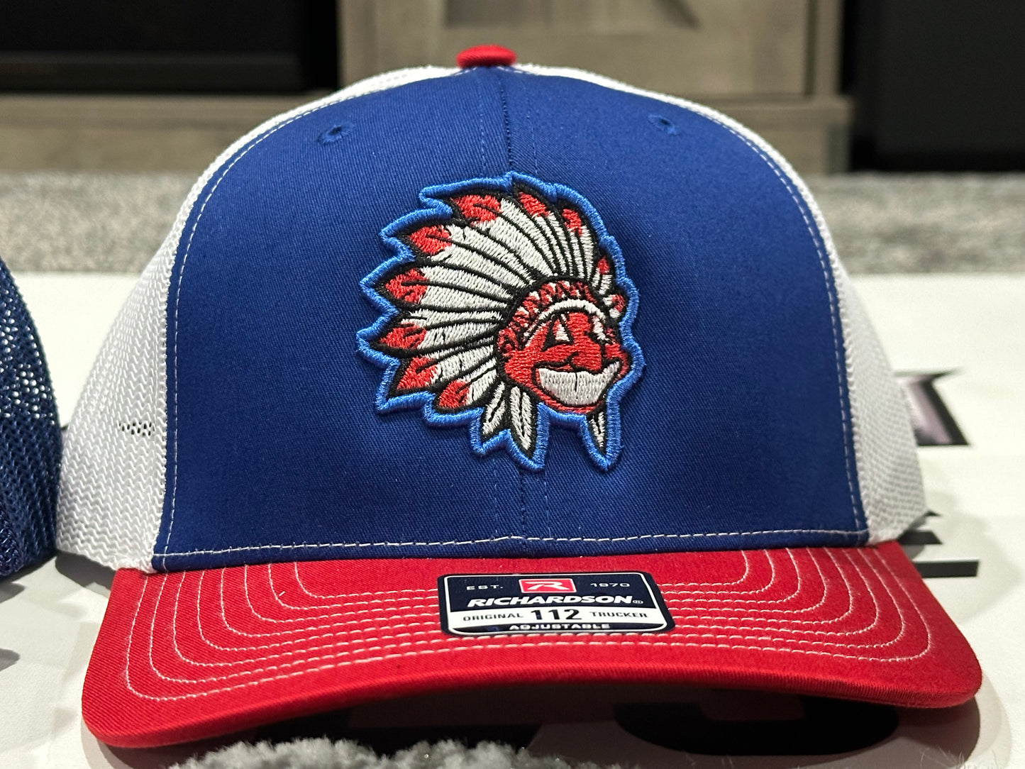 Chief Wahoo Trucker Snapback Hat - Red/White/Blue