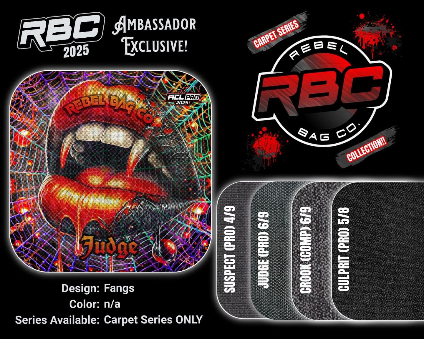 (NEW)Rebel Bag Co. Ambassador Exclusive 2025 ACL Professional Cornhole Bags - Fangs