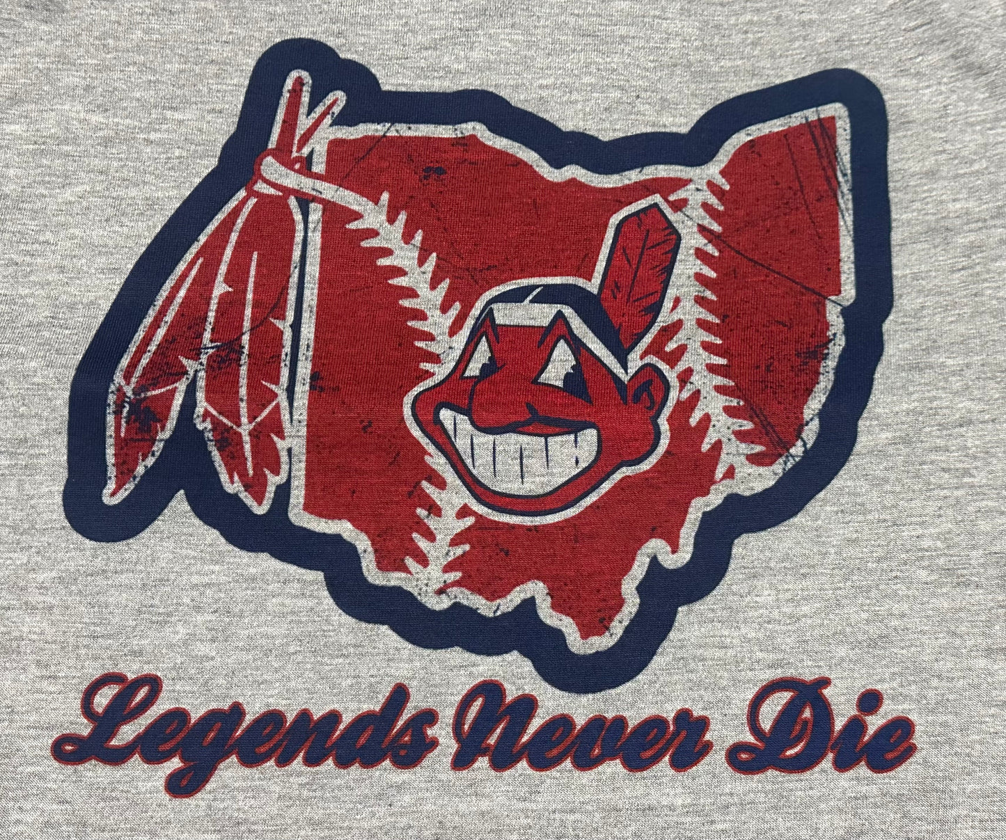 (NEW)Chief Wahoo Legends Never Die Soft Tee