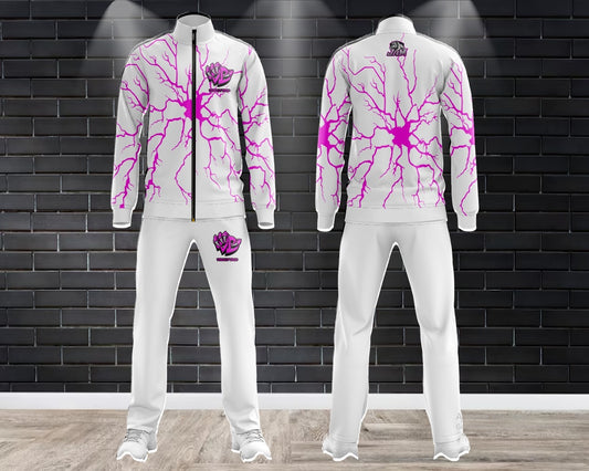 (NEW)Draggin Bags Draggin Claw Lightning Tracksuit Jacket - White/Pink