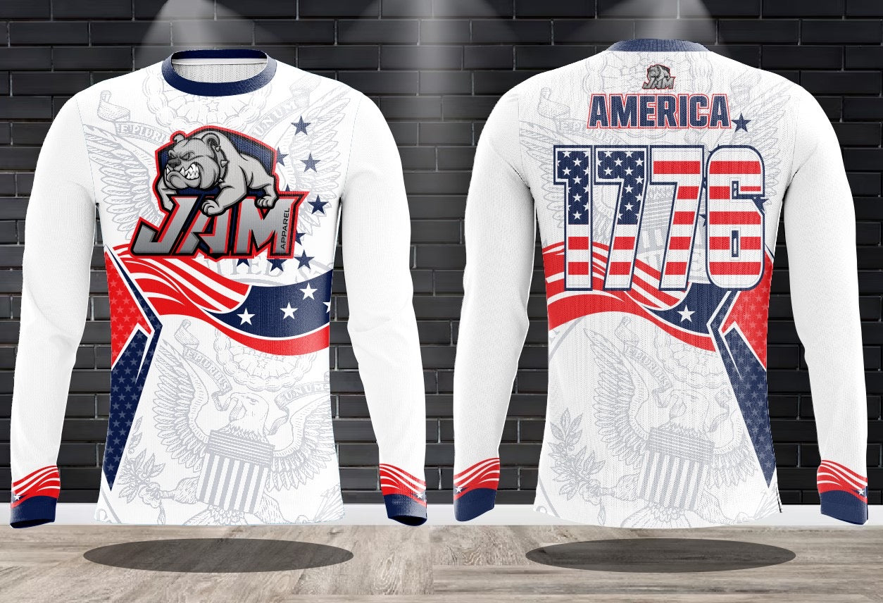 July - JAM 1776 America DriFit Performance Long Sleeve Jersey