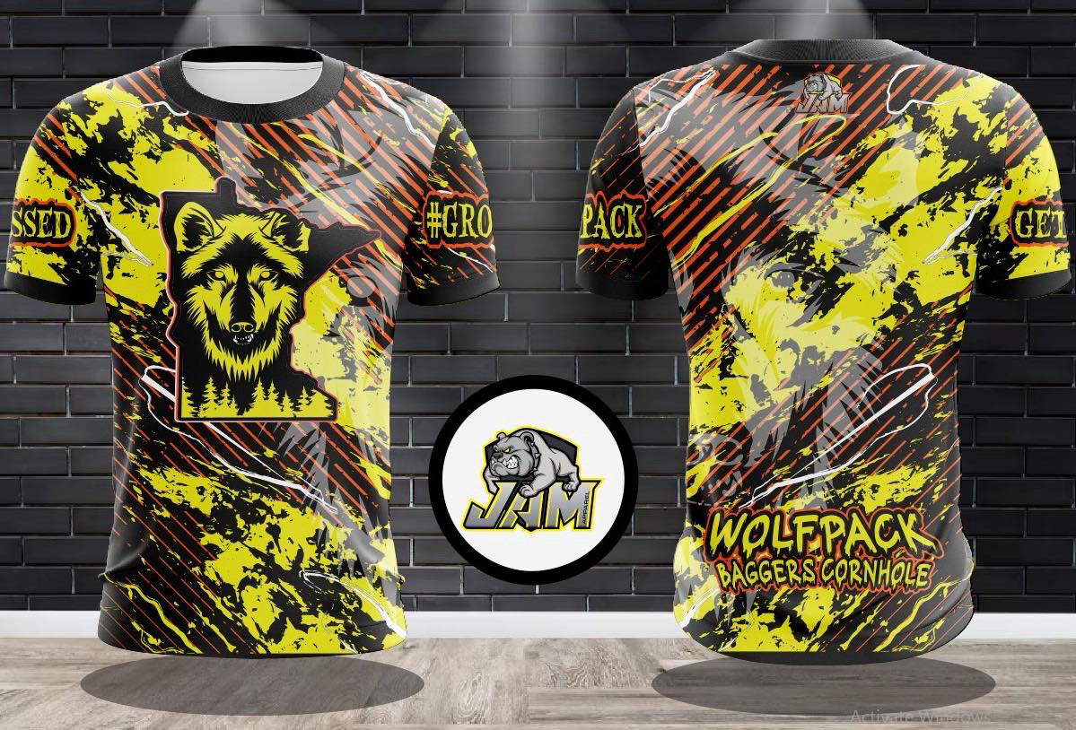 (NEW)Wolfpack Baggers 2025 DriFit Performance Jersey - Orange/Yellow