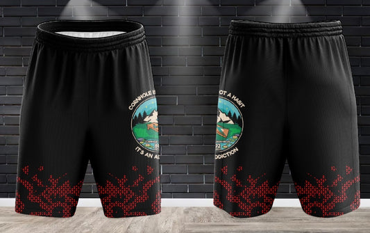 (NEW)802 Anonymous Performance Drifit Shorts - Black w/Red