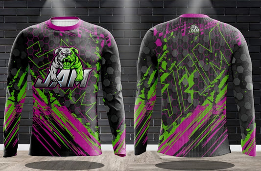 (NEW)JAM Macho Man OG - Pink/Green Long Sleeve Jersey