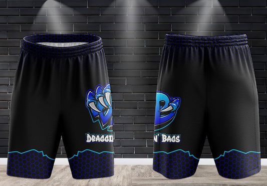 Draggin Bags Draggin Claw Performance Shorts - Black w/Blue/UNC Blue Claw