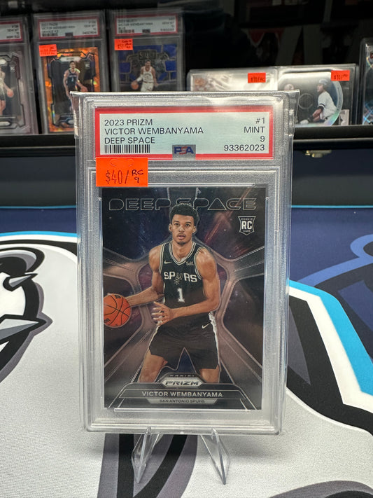 (NEW)2023 Prizm Victor Wembanyama #1 - RC - Deep Space - PSA 9