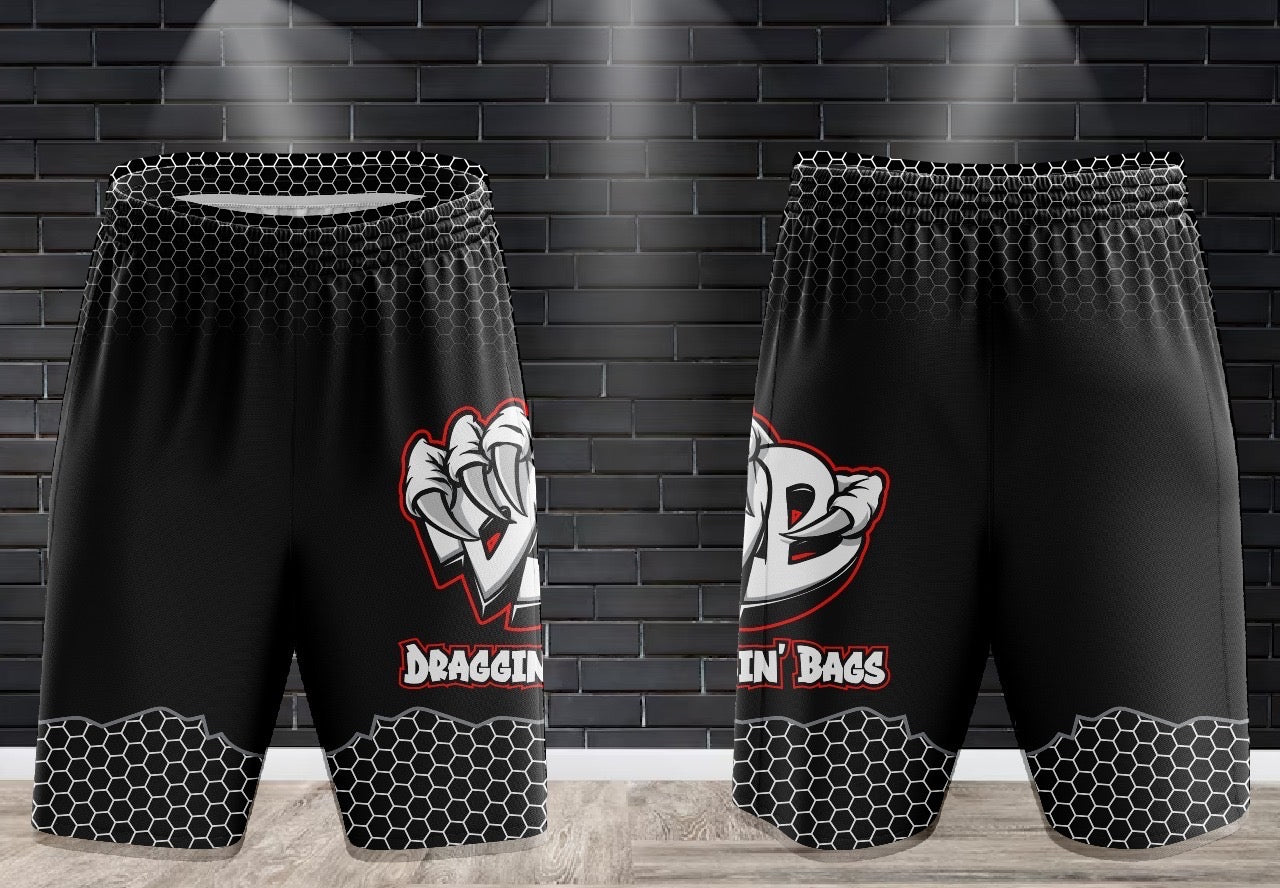 Draggin Bags Draggin Claw Performance Shorts - Black w/Red/White Claw