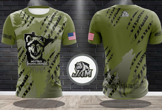 Wolfpack Baggers America DriFit Performance Jersey - Army Green