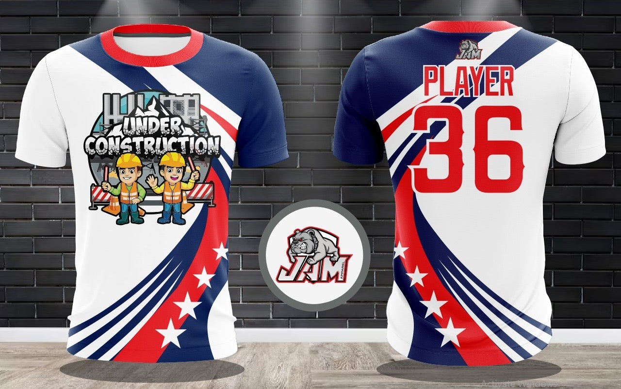 (NEW)Under Construction 4th of July Jersey - White Base