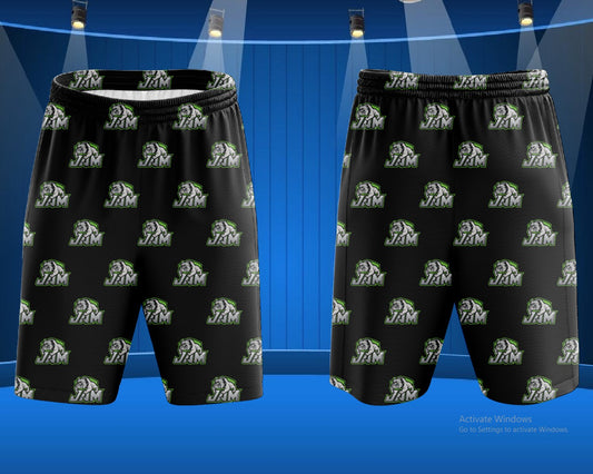 (NEW)JAM Bulldog Pattern Basketball Shorts - Green