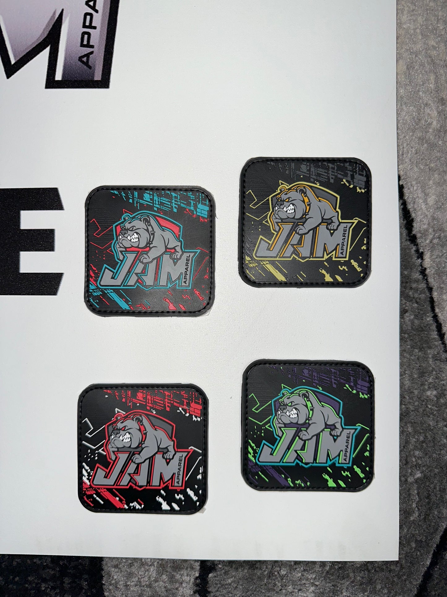 3D PVC Patches - Square JAM Apparel Stock Designs