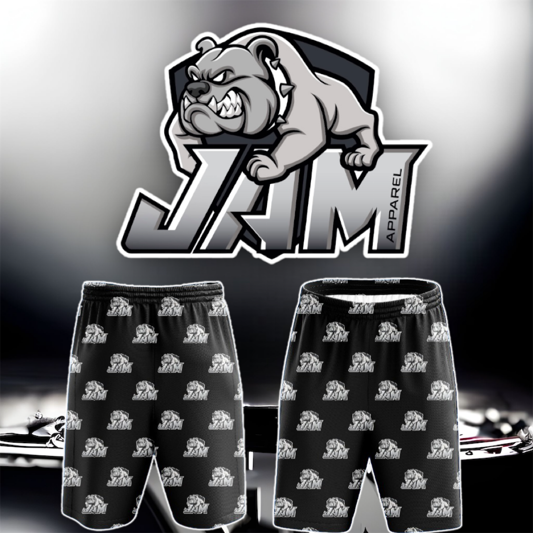 JAM Bulldog Pattern Basketball Shorts - Grey