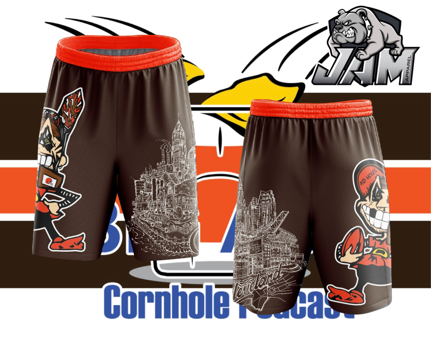 (NEW)Big Asp Elf Brown Microfiber Shorts