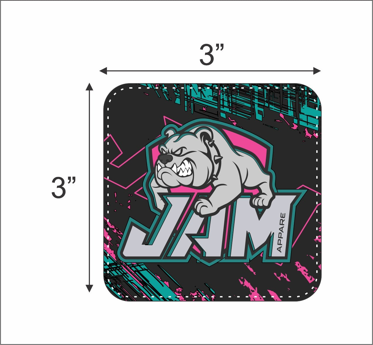 3D PVC Patches - Square JAM Apparel Stock Designs