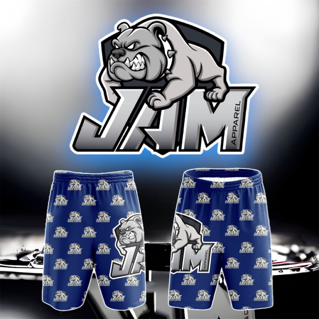 JAM Bulldog Pattern w/Big Dog Navy Basketball Shorts